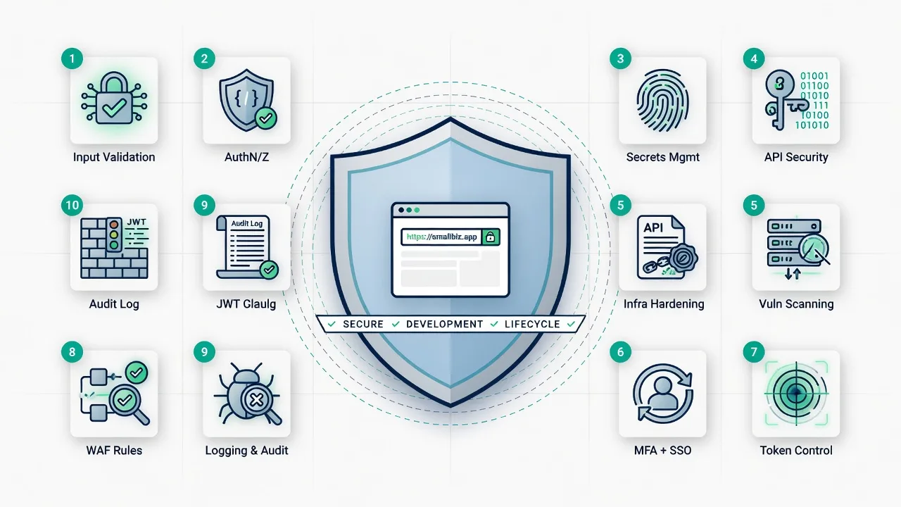 중소 서비스에 바로 쓰는 실무 보안 10 — OWASP 관점 요약 — 핵심 개념 시각 자료