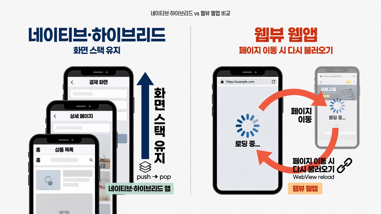 화면 스택 유지 vs 다시 불러오기